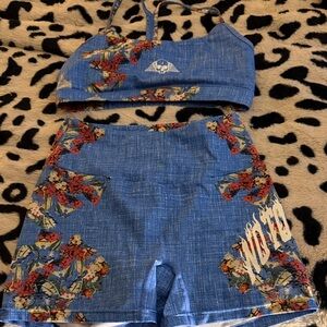 Floral Blue Two-Piece Set
